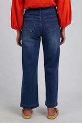 Elm Izzy Wide Leg Jeans Extra Dark Blue Wash From BoxHill