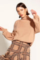 Fate and Becker Treasure Turtleneck Cable Knit Tan
