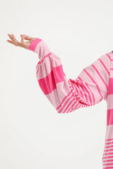 Homelee Laylah Long Sleeve Tee Irregular Stripe Pink From BoxHill