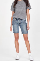 Junkfood Jeans Dina Long Shorts Blue From BoxHill