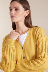 Marco Polo Cable Sleeve Cardi Marigold From BoxHill