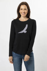 Stella and Gemma Flying High Long Sleeve T-Shirt Black From BoxHill