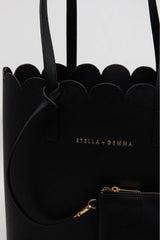 Stella and Gemma Scallop Tote Bag Black One Size Black From BoxHill