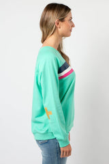 Stella and Gemma Stripes Classic Sweater Spearmint From BoxHill