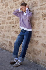 Style Laundry Heart Sweater White Contrast Dusty Lilac From BoxHill