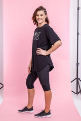 Rose Road 3/4 Leggings Black with Logo From BoxHill