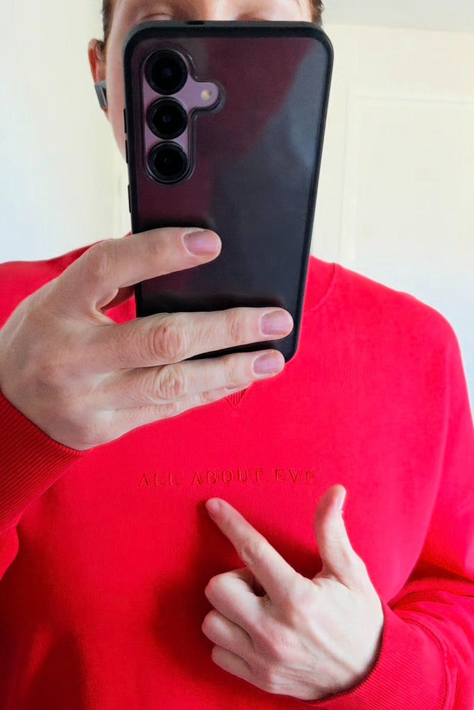 All About Eve AAE Washed Relaxed Crew Scarlet From BoxHill