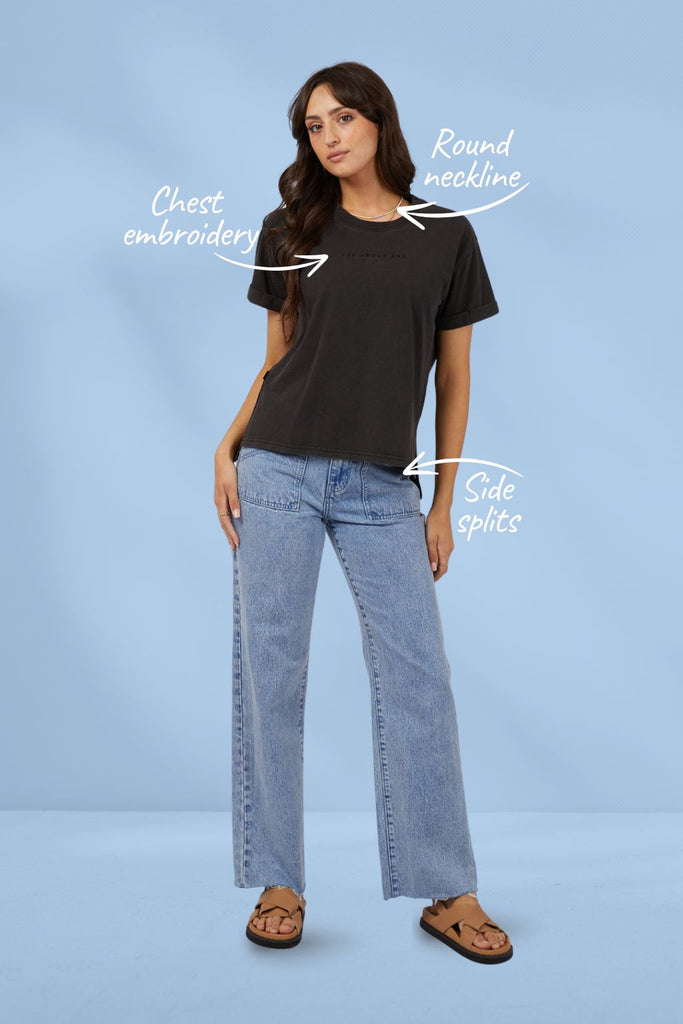 All About Eve AAE Washed Tee Washed Black From BoxHill