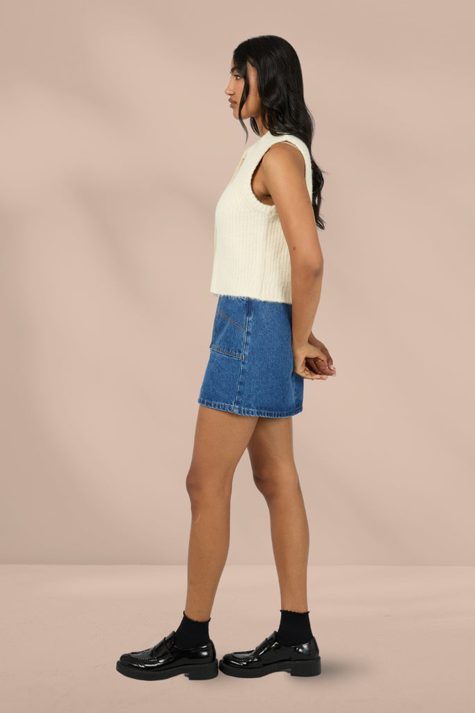 All About Eve Aya Knit Vest Vanilla From BoxHill