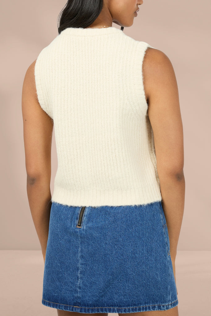 All About Eve Aya Knit Vest Vanilla From BoxHill