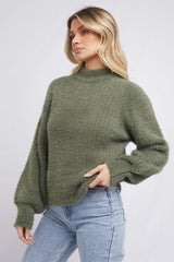 All About Eve Missy Oversized Knit Khaki From BoxHill