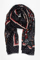 Antler Floral Scarf Black One Size From BoxHill