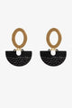 Antler Half Disc Earrings Gold and Black One Size Gold and Black From BoxHill
