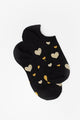 Antler No Show Heart Socks Gold Lurex Black One Size Black From BoxHill