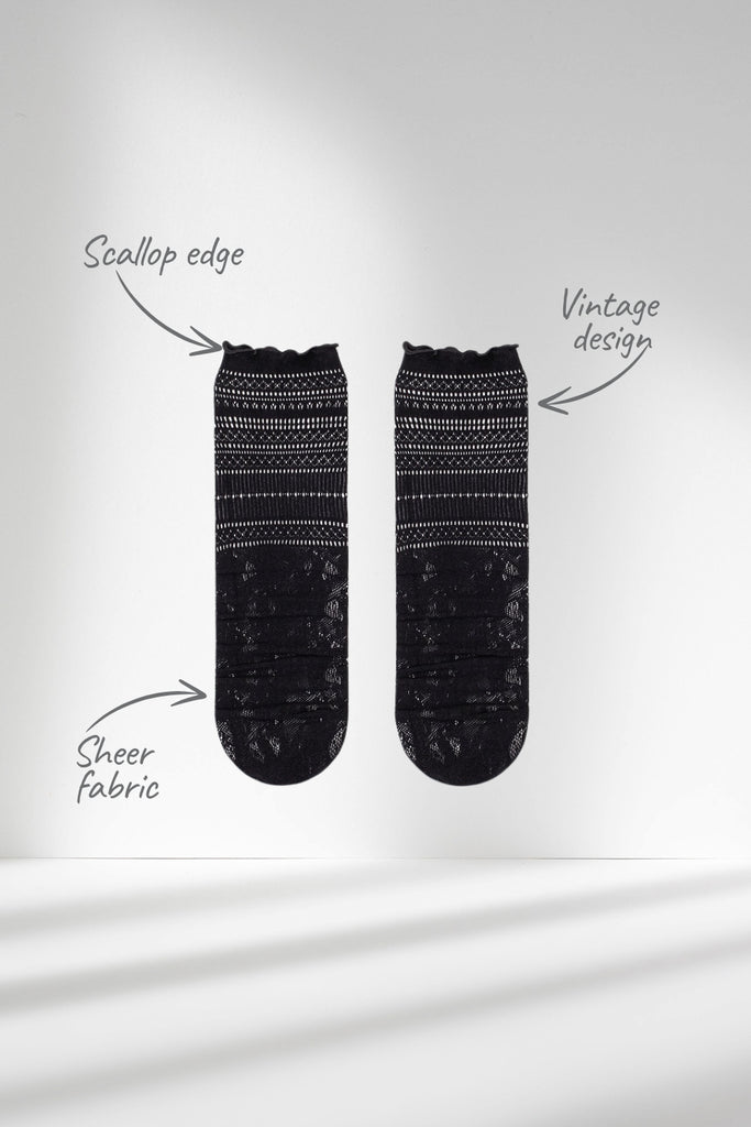 Antler Victoria Stocking Socks Black From BoxHill