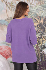 Bee Maddison Drew Knit Top Lilac From BoxHill