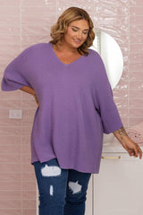 Bee Maddison Drew Knit Top Lilac From BoxHill