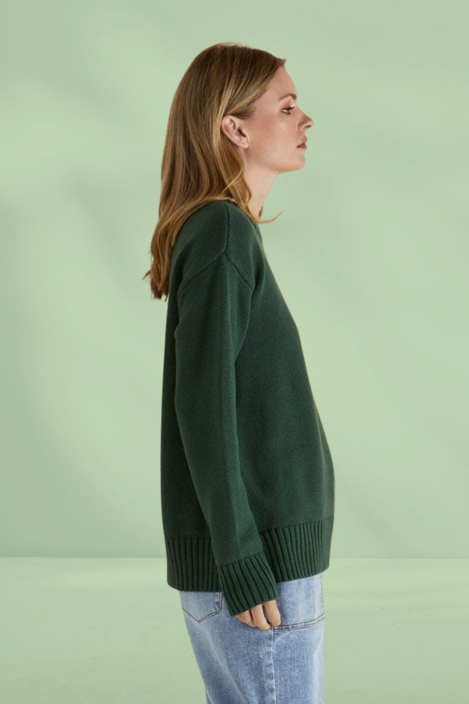 Betty Basics Andy Sweater Dark Green From BoxHill