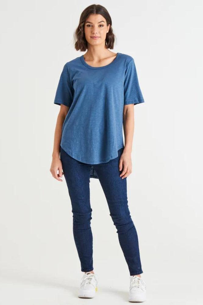 Betty Basics Ariana Tee Steel Blue From BoxHill