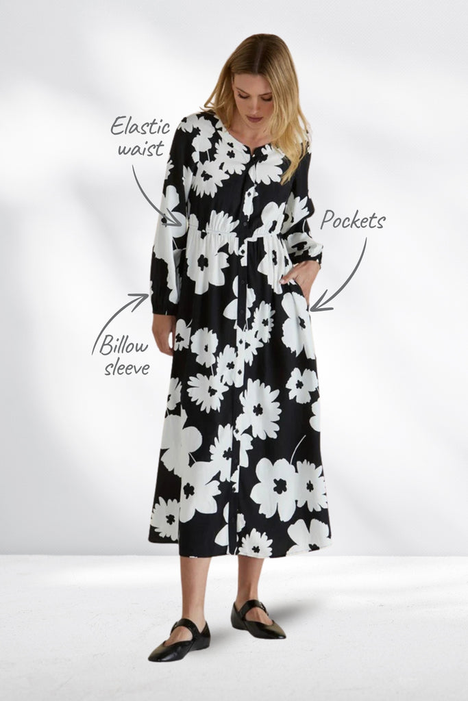 Betty Basics Aries Dress Mono Floral From BoxHill