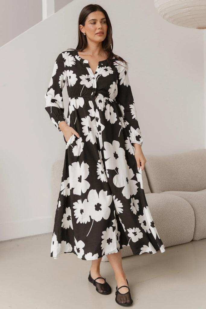 Betty Basics Aries Dress Mono Floral From BoxHill