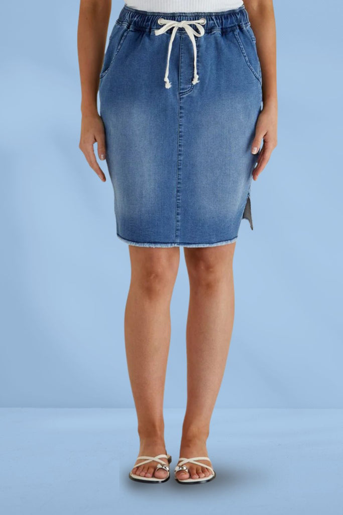 Betty Basics Augie Denim Skirt Denim Blue From BoxHill