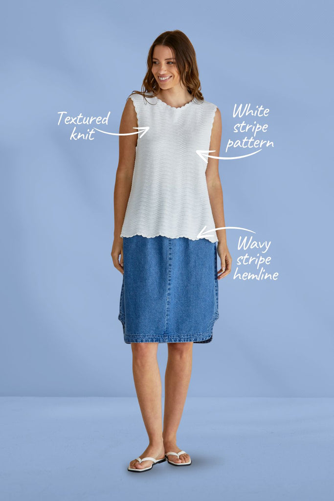 Betty Basics Aviva Tank White Stripe From BoxHill