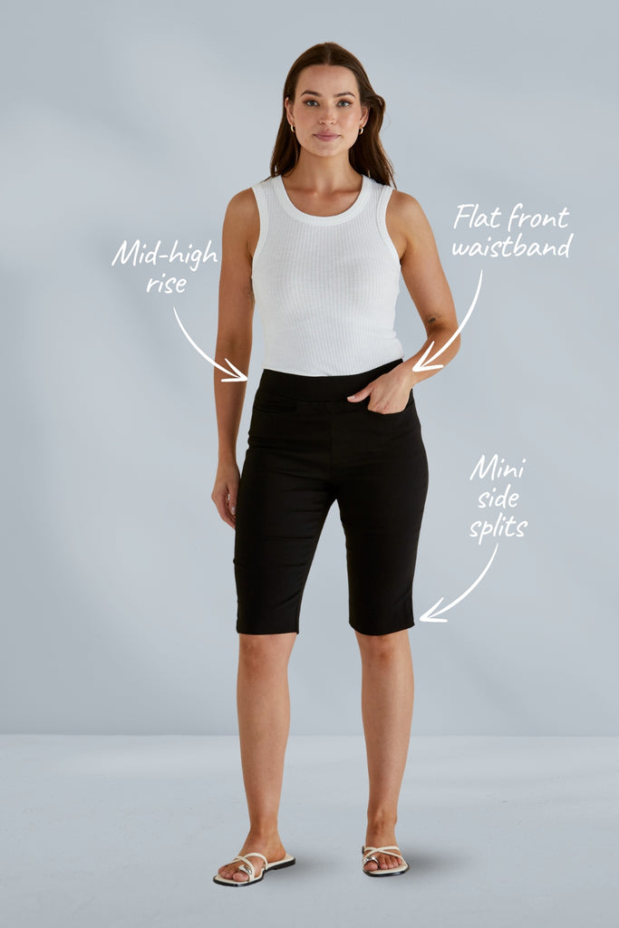 Betty Basics Bermuda Bengaline Shorts Black From BoxHill