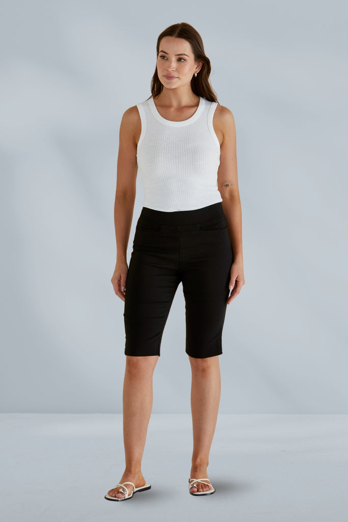 Betty Basics Bermuda Bengaline Shorts Black From BoxHill
