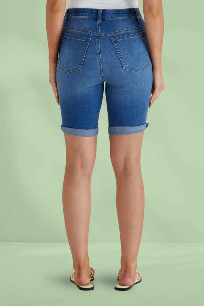 Betty Basics Bonnie Bermuda Shorts Denim Indigo Mix From BoxHill