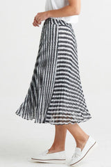Betty Basics Chanel Pleated Skirt Black Abstract From BoxHill