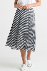 Betty Basics Chanel Pleated Skirt Black Abstract From BoxHill