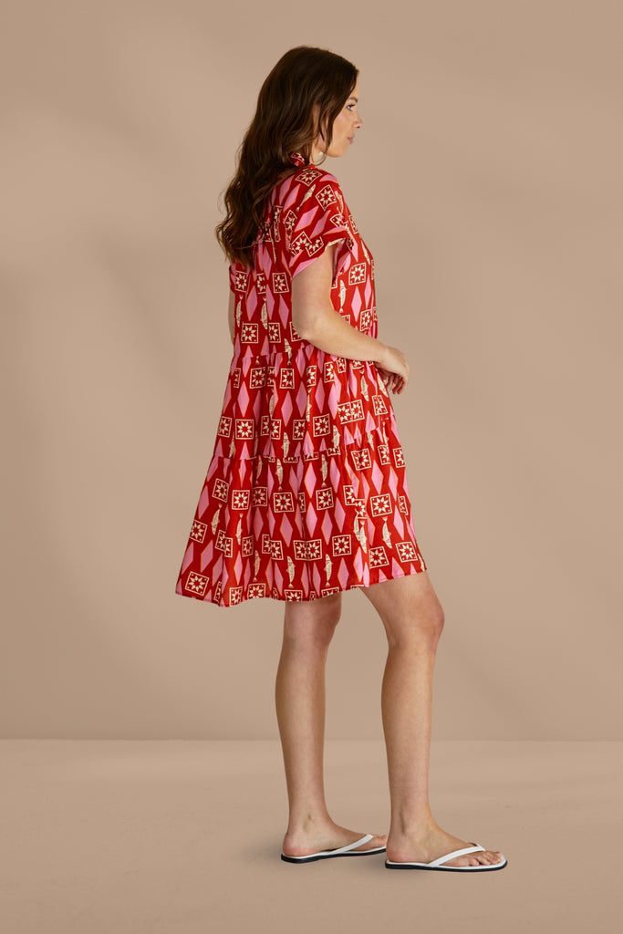 Betty Basics Copacabana Shirt Dress Sardina Geo Print From BoxHill