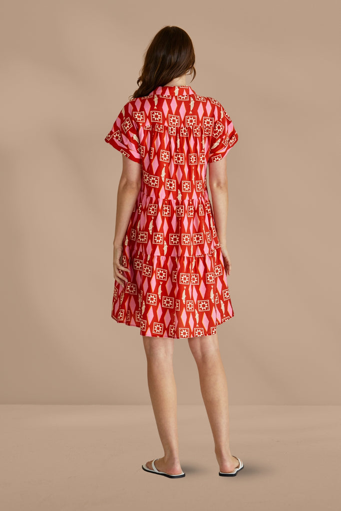 Betty Basics Copacabana Shirt Dress Sardina Geo Print From BoxHill