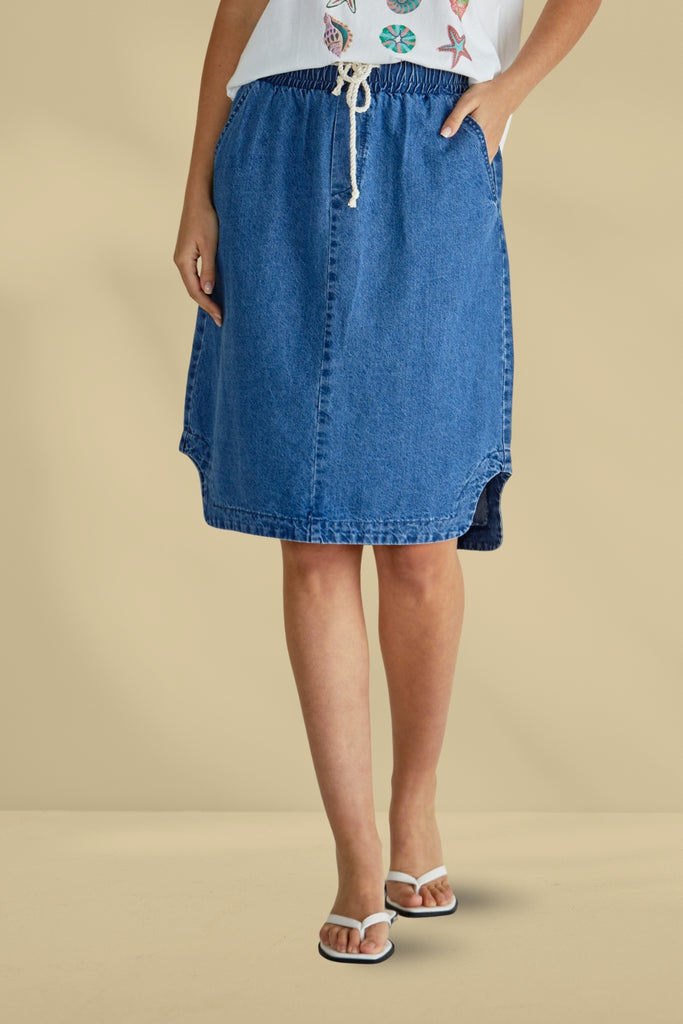 Betty Basics Dara Denim Skirt Vintage Blue From BoxHill