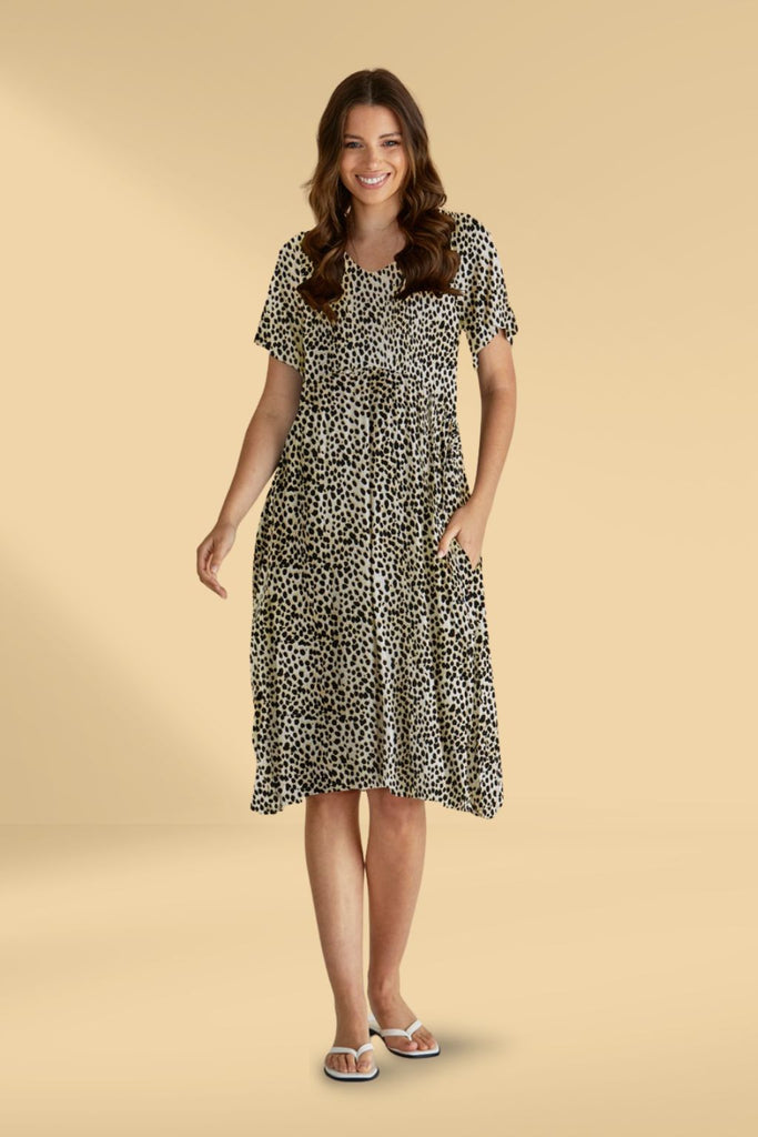 Betty Basics Donna Dress Cheetah Neutral From BoxHill