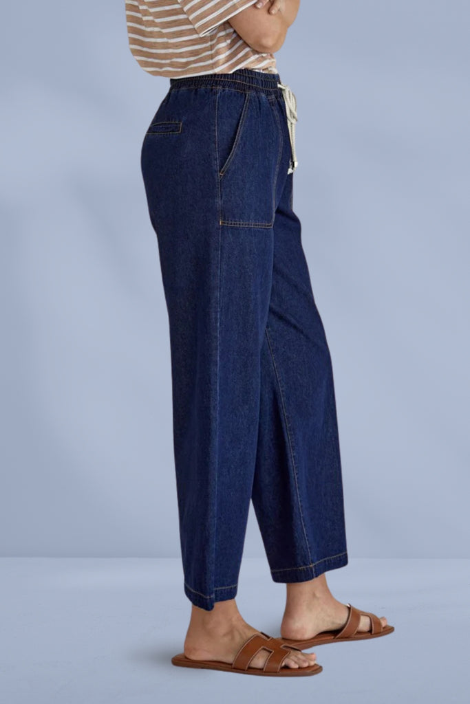 Betty Basics Drapey Denim Joggers Sapphire From BoxHill