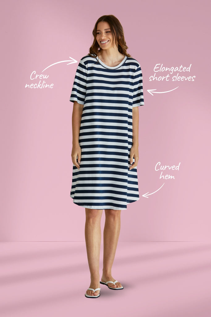 Betty Basics Eloise T Shirt Dress Navy Stripe From BoxHill