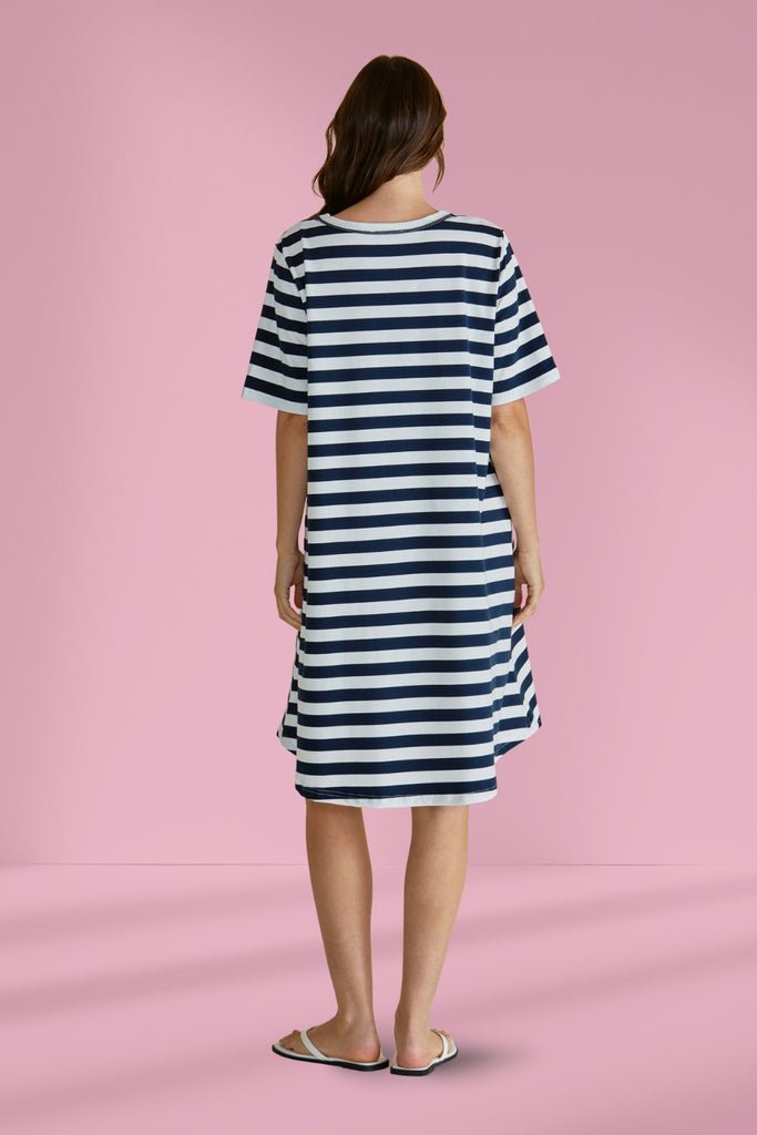 Betty Basics Eloise T Shirt Dress Navy Stripe From BoxHill