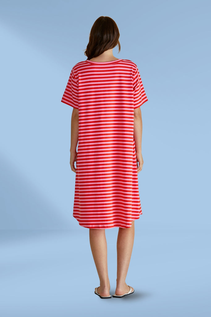 Betty Basics Eloise T Shirt Dress Pink Red Stripe From BoxHill