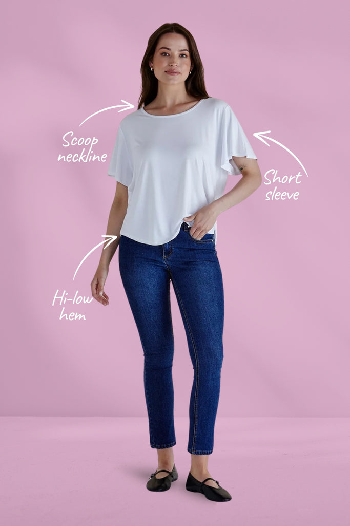 Betty Basics Everleigh Bamboo Tee White From BoxHill