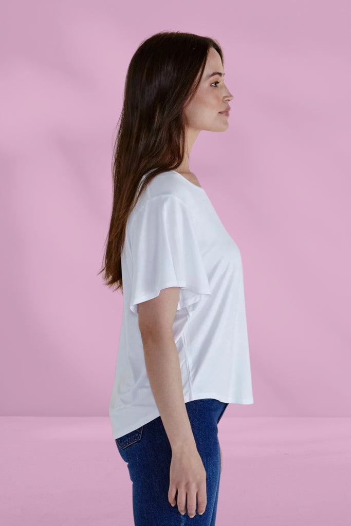 Betty Basics Everleigh Bamboo Tee White From BoxHill