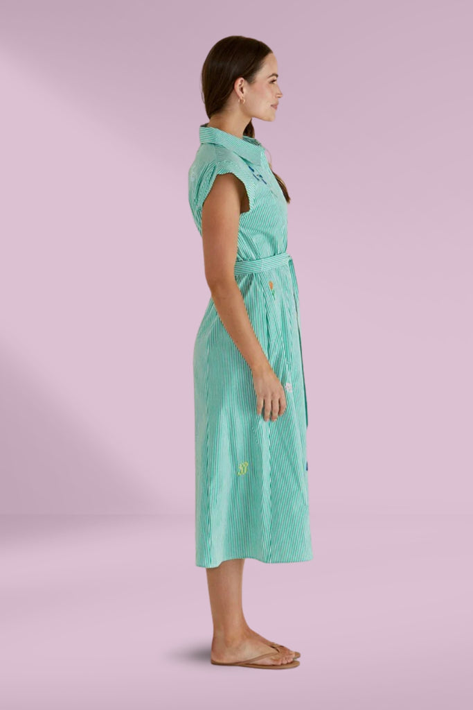 Betty Basics Gloria Floral Dress Floral Green Stripe From BoxHill