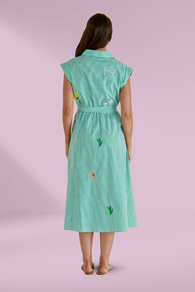 Betty Basics Gloria Floral Dress Floral Green Stripe From BoxHill