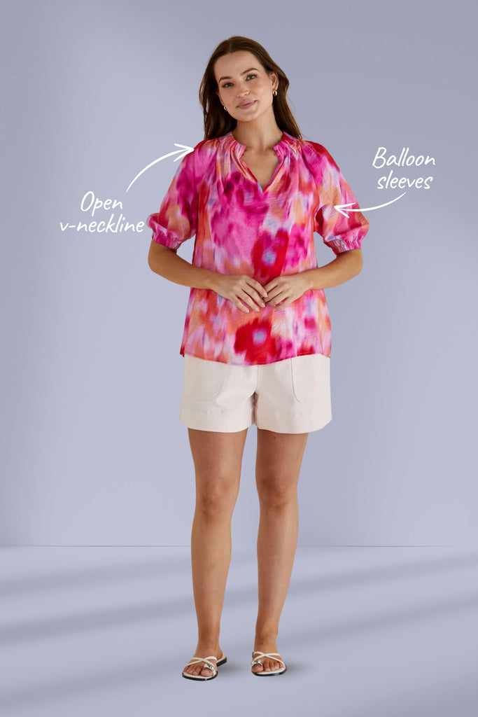 Betty Basics Joanne Blouse Floral Abstract Print From BoxHill