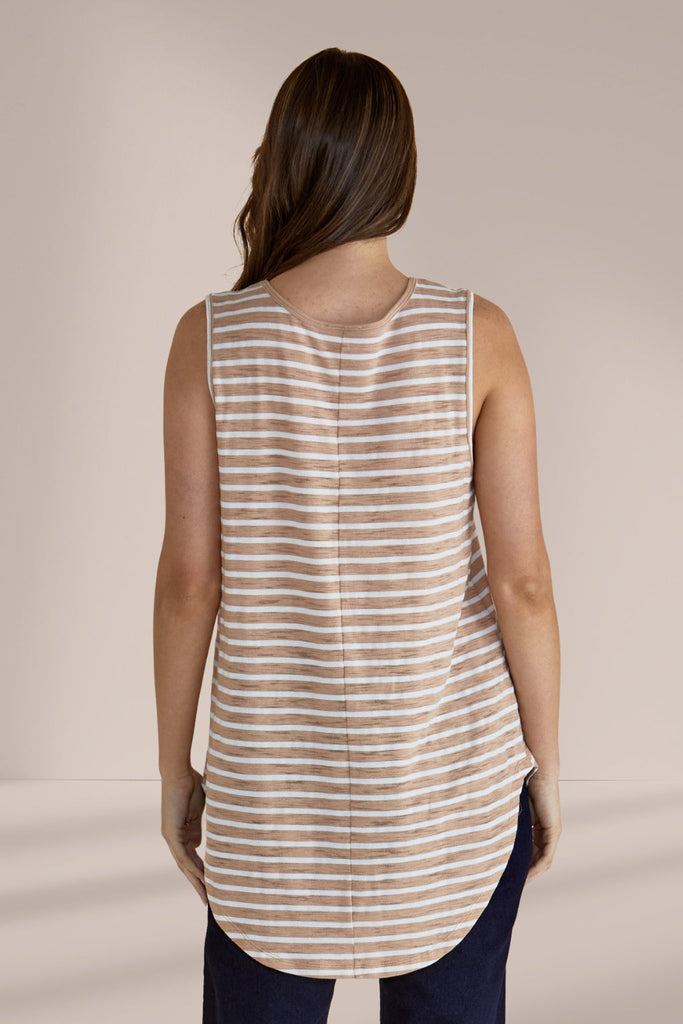 Betty Basics Keira Tank Beige Stripe From BoxHill