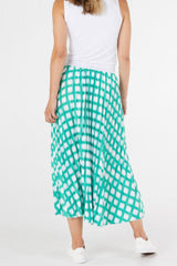 Betty Basics Kit Pleated Skirt Green Check From BoxHill