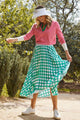 Betty Basics Kit Pleated Skirt Green Check From BoxHill