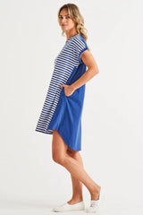 Betty Basics Maxine T-Shirt Dress Ocean Stripe From BoxHill