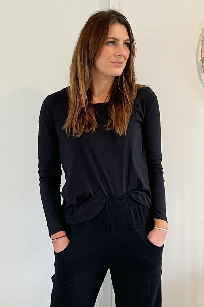 Betty Basics Megan Long Sleeve Top Black From BoxHill